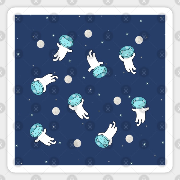 Space cat, cute pattern Magnet by Purrfect